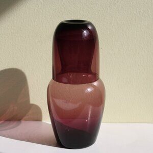 Vintage Tumble up  Carafe bedside water Amethyst Glass purple glass Fenton
